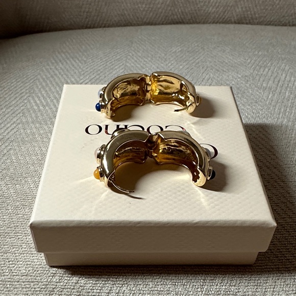 Camila Coelho Gold Earrings with Colorful Stones - Picture 4 of 7